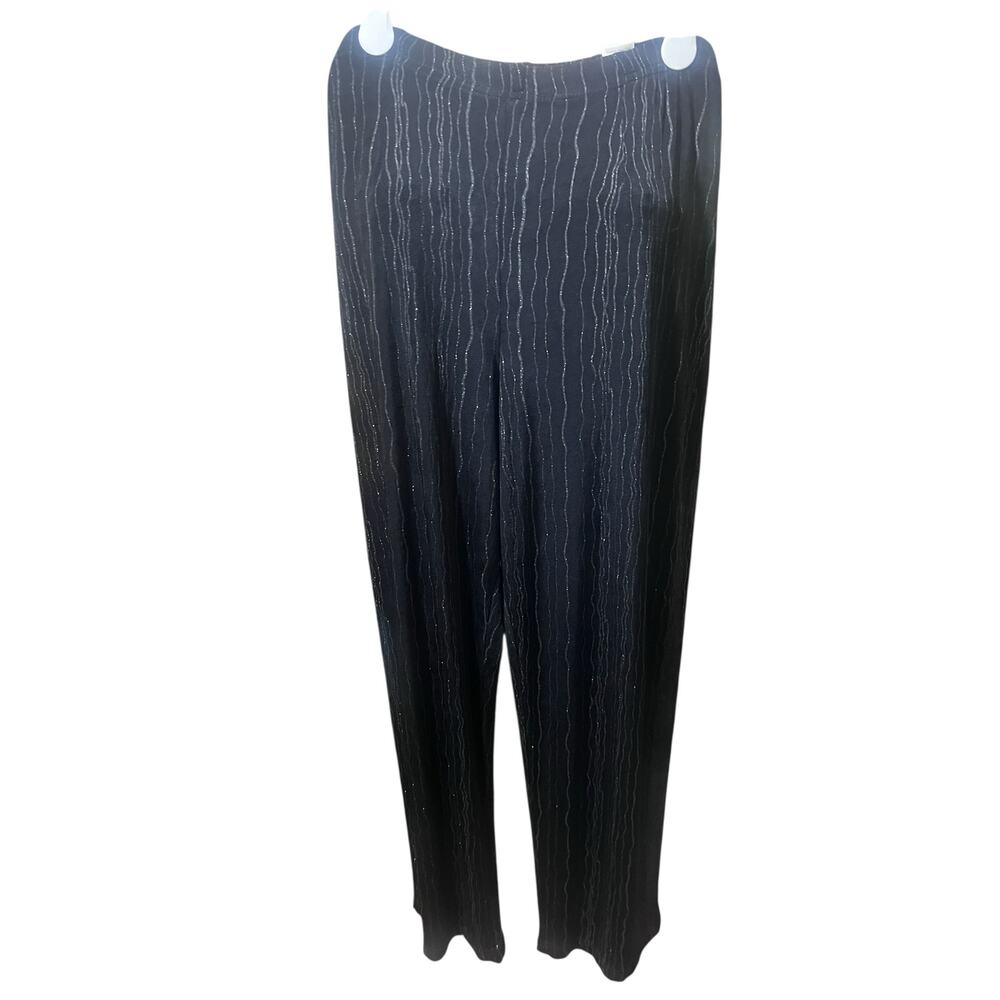 Coldwater Creek Black Pants with Silver Threads and Small Sequins Sz L